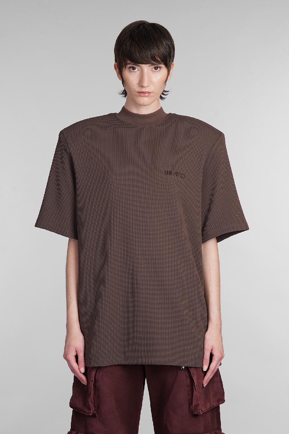 Deliberti The Attico T-shirt kilie in poliammide marrone cod. 402026 - Deliberti The Luxury Shopping