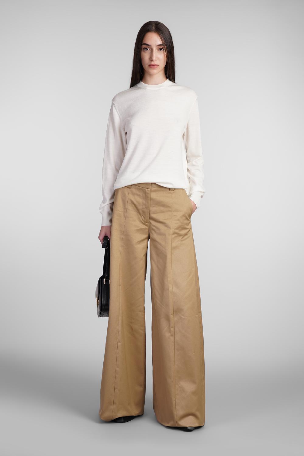 Deliberti The Latest Pantalone Alma In Cotone Beige Cod. 402938 - Deliberti The Luxury Shopping