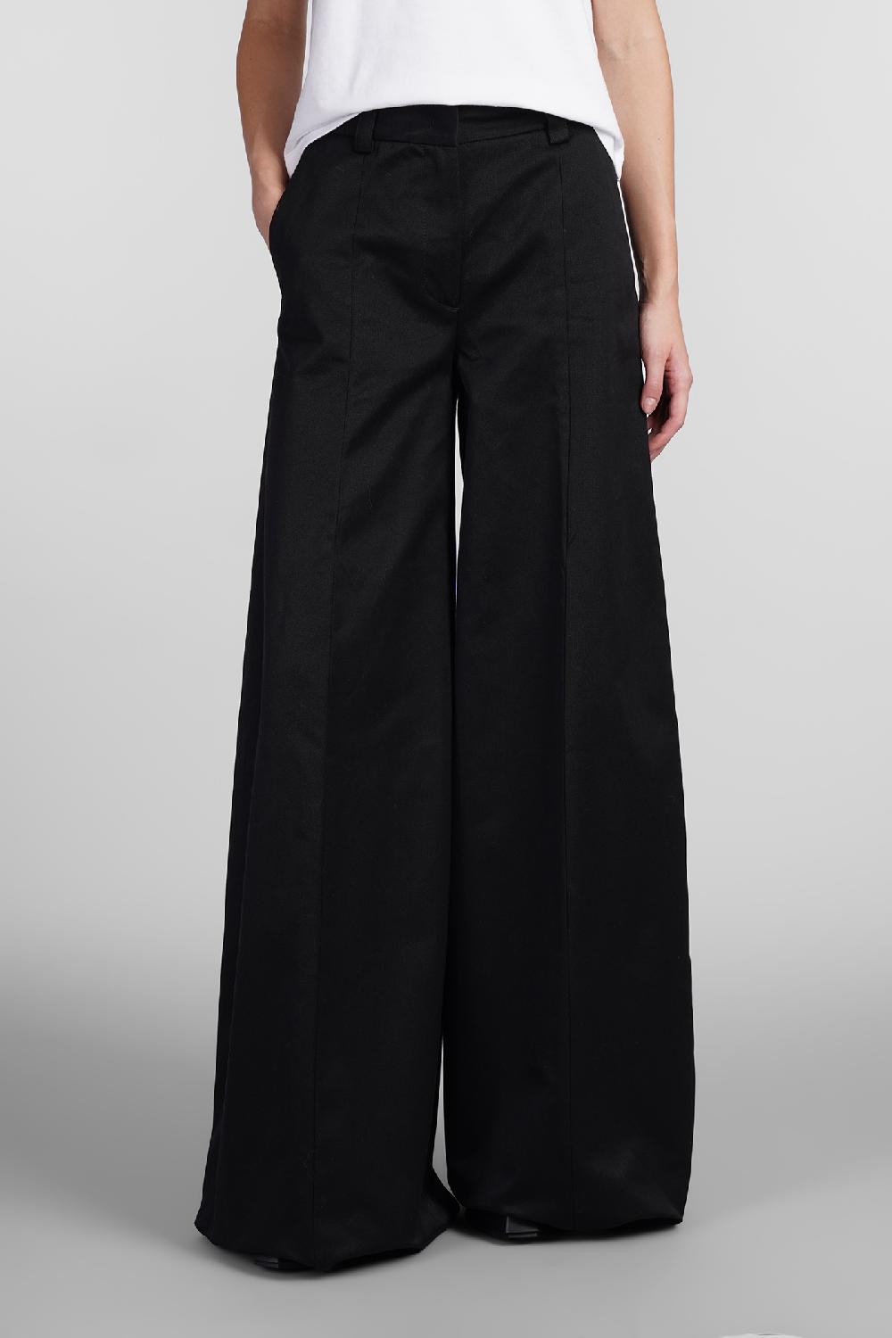 Deliberti The Latest Pantalone alma in cotone nero cod. 402937 - Deliberti The Luxury Shopping