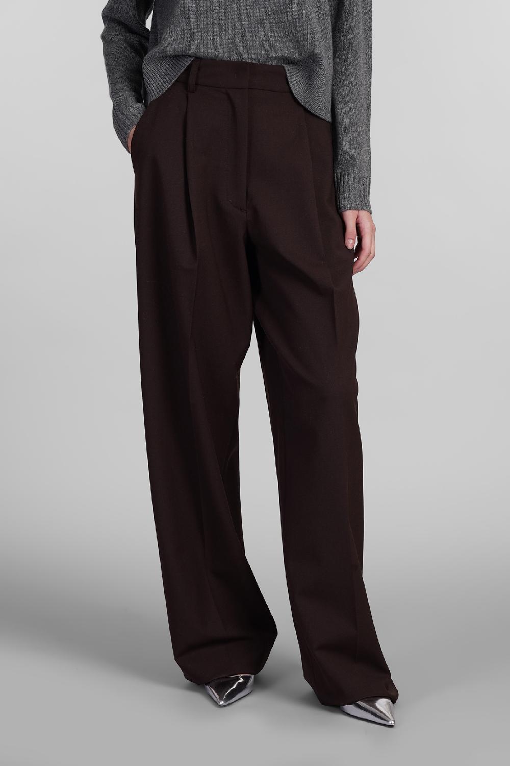 Deliberti The Latest Pantalone axel in lana marrone cod. 402936 - Deliberti The Luxury Shopping