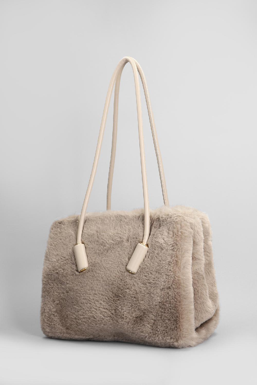 Deliberti THEMOIRè Borsa A Spalla Leila Fur In Poliestere Taupe Cod. 405913 - Deliberti The Luxury Shopping