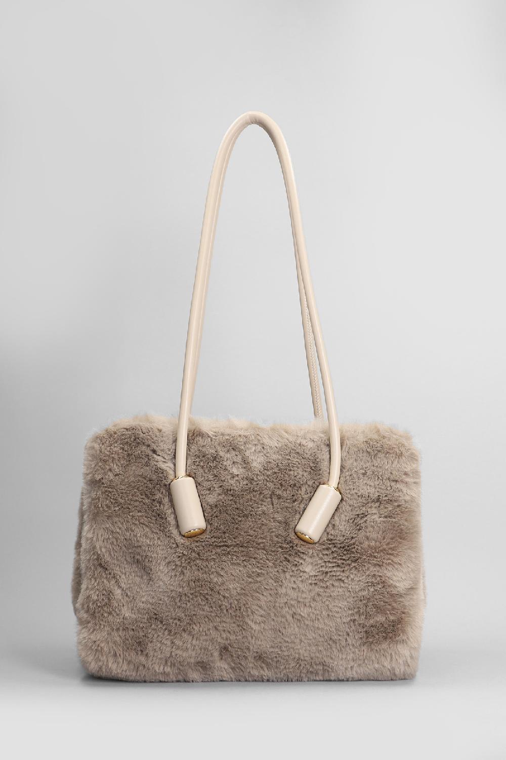 Deliberti THEMOIRè Borsa A Spalla Leila Fur In Poliestere Taupe Cod. 405913 - Deliberti The Luxury Shopping