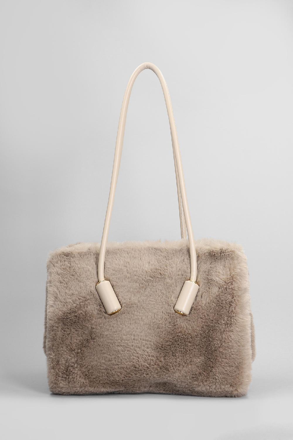 Deliberti THEMOIRè Borsa a spalla leila fur in poliestere taupe cod. 405913 - Deliberti The Luxury Shopping