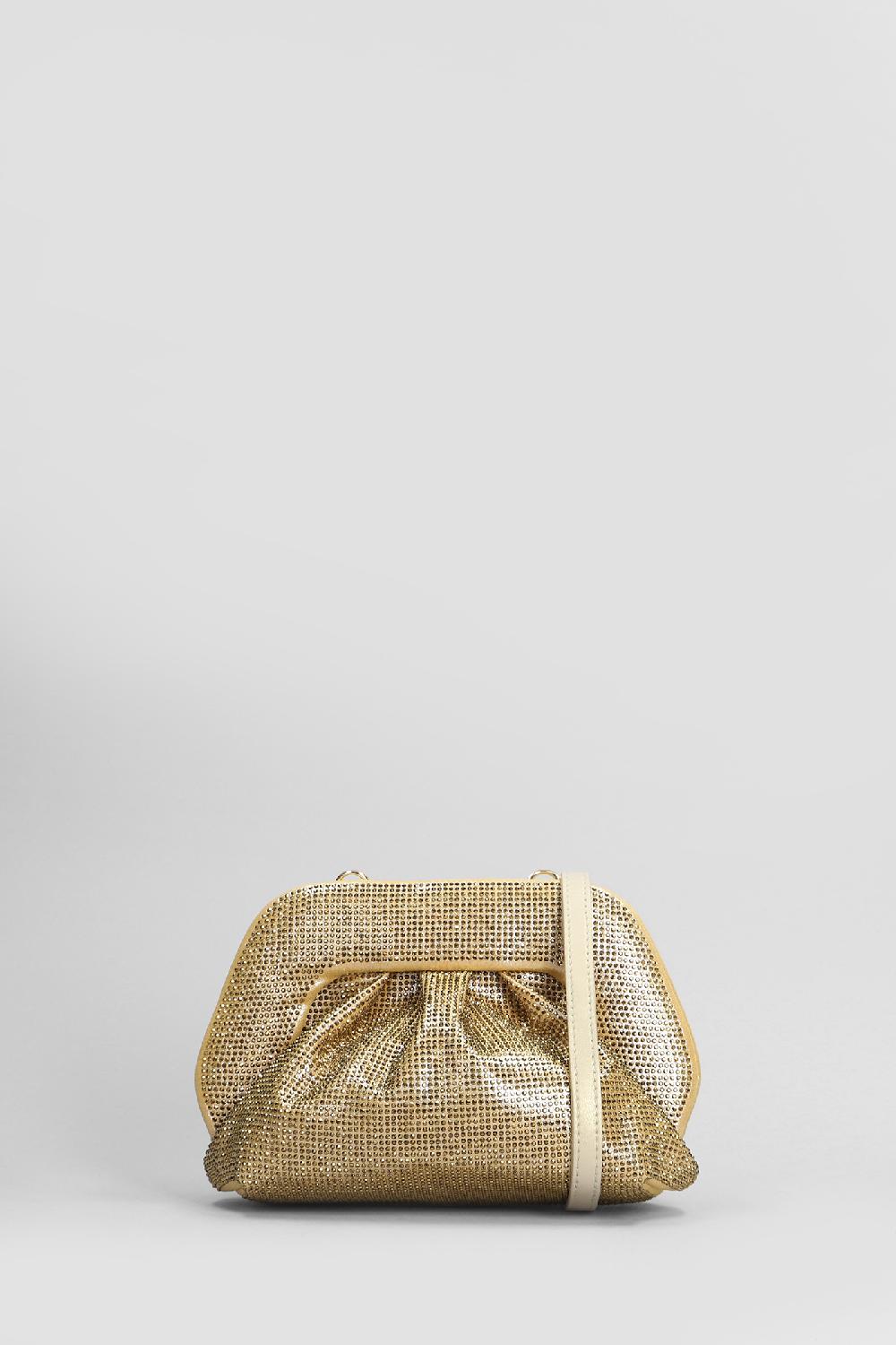 Deliberti THEMOIRè Pochette gea strass in ecopelle oro cod. 405888 - Deliberti The Luxury Shopping