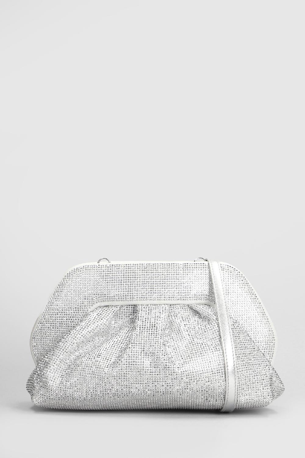 Deliberti THEMOIRè Pochette tia strass in ecopelle argento cod. 405890 - Deliberti The Luxury Shopping