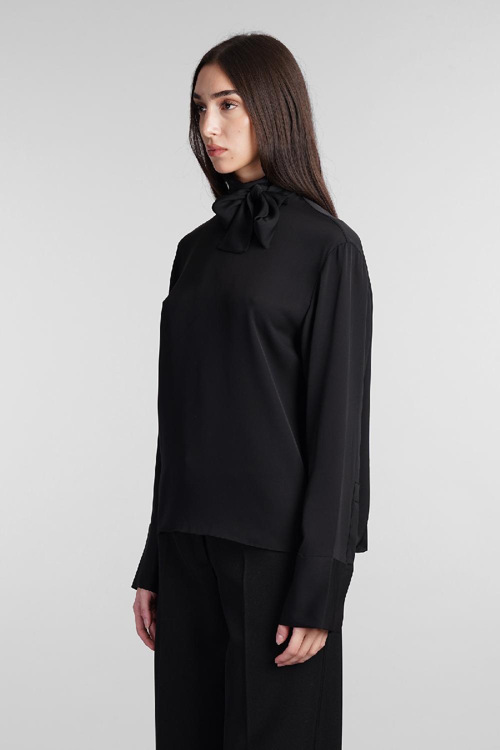 Deliberti Theory Blusa In Seta Nera Cod. 407821 - Deliberti The Luxury Shopping