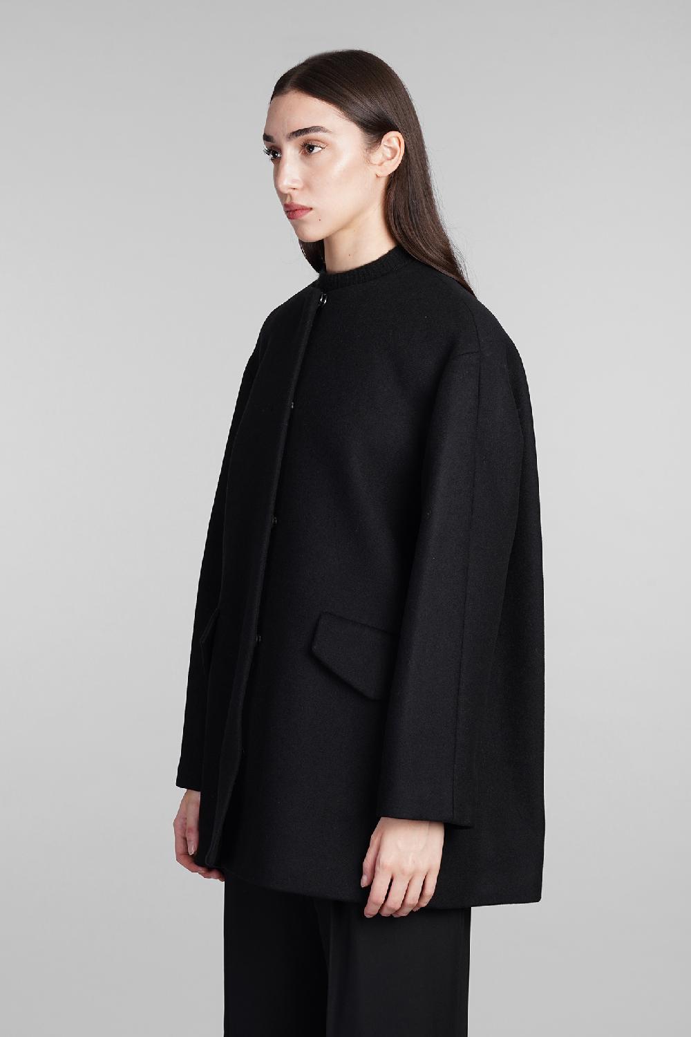 Deliberti Theory Cappotto In Lana Nera Cod. 409839 - Deliberti The Luxury Shopping