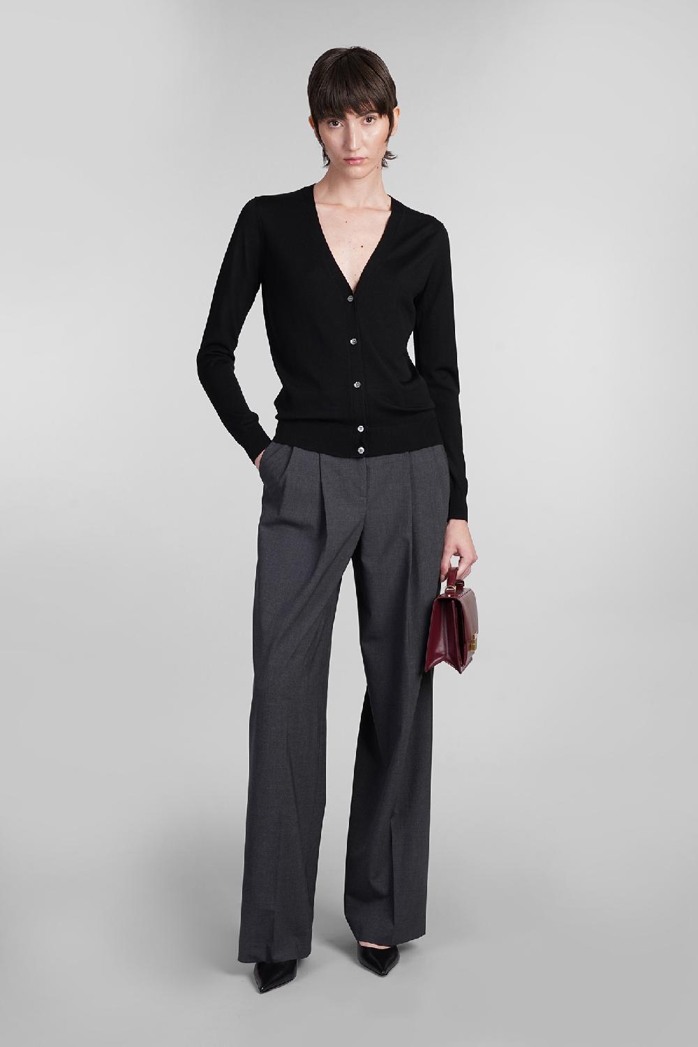 Deliberti Theory Cardigan In Lana Nera Cod. 401898 - Deliberti The Luxury Shopping