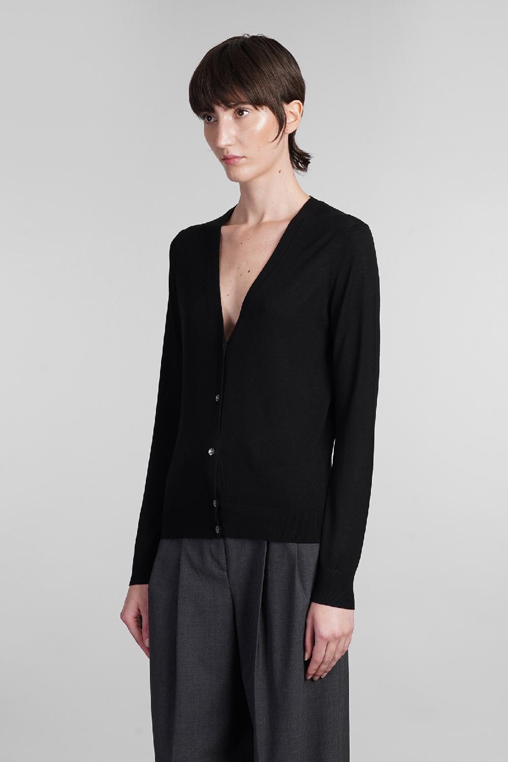 Deliberti Theory Cardigan In Lana Nera Cod. 401898 - Deliberti The Luxury Shopping