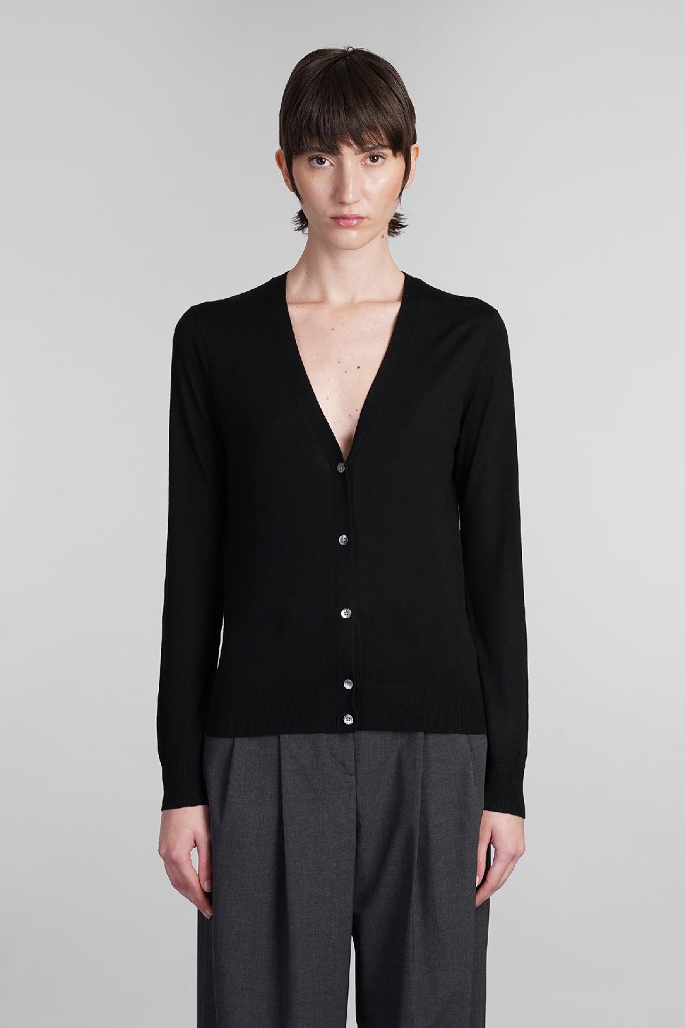 Deliberti Theory Cardigan in lana nera cod. 401898 - Deliberti The Luxury Shopping