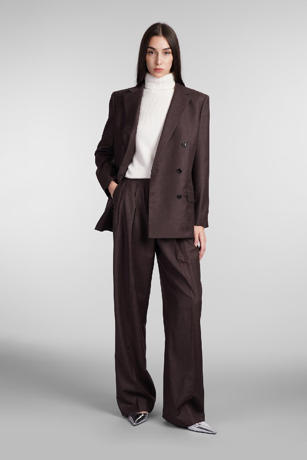 Deliberti Theory Pantalone In Lana Marrone Cod. 407423 - Deliberti The Luxury Shopping