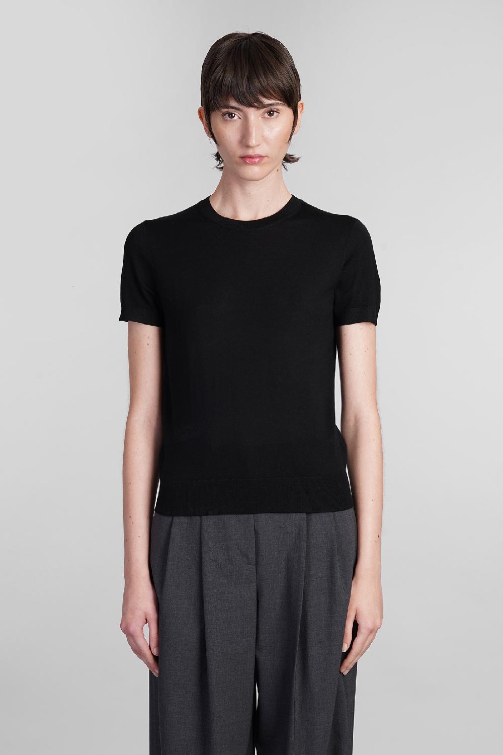 Deliberti Theory T-shirt in lana nera cod. 401894 - Deliberti The Luxury Shopping