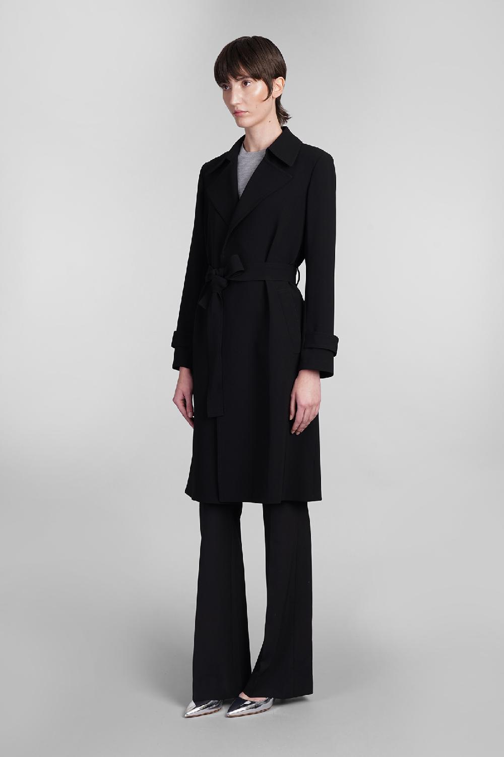 Deliberti Theory Trench In Triacetato Nero Cod. 401901 - Deliberti The Luxury Shopping