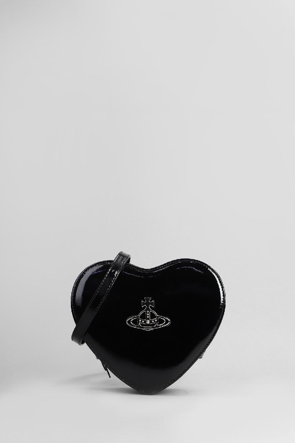 Deliberti Vivienne Westwood Borsa a spalla louise heart in pelle nera cod. 404444 - Deliberti The Luxury Shopping