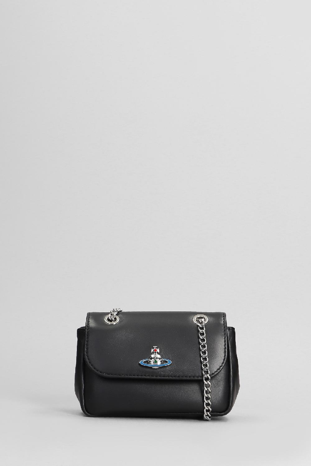 Deliberti Vivienne Westwood Borsa a spalla small purse chain in pelle nera cod. 404452 - Deliberti The Luxury Shopping