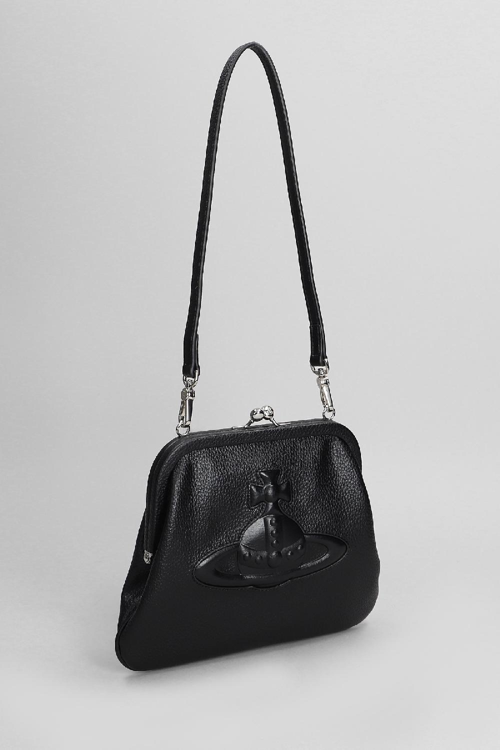 Deliberti Vivienne Westwood Borsa A Spalla Vivienne Clutch In Poliuretano Nero Cod. 404448 - Deliberti The Luxury Shopping