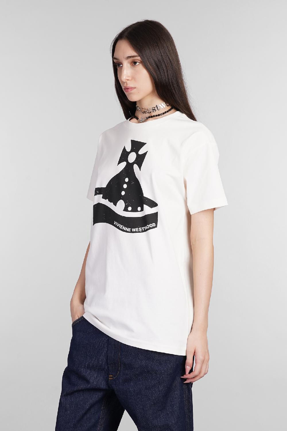 Deliberti Vivienne Westwood T-shirt Sunken Orb In Cotone Beige Cod. 404429 - Deliberti The Luxury Shopping