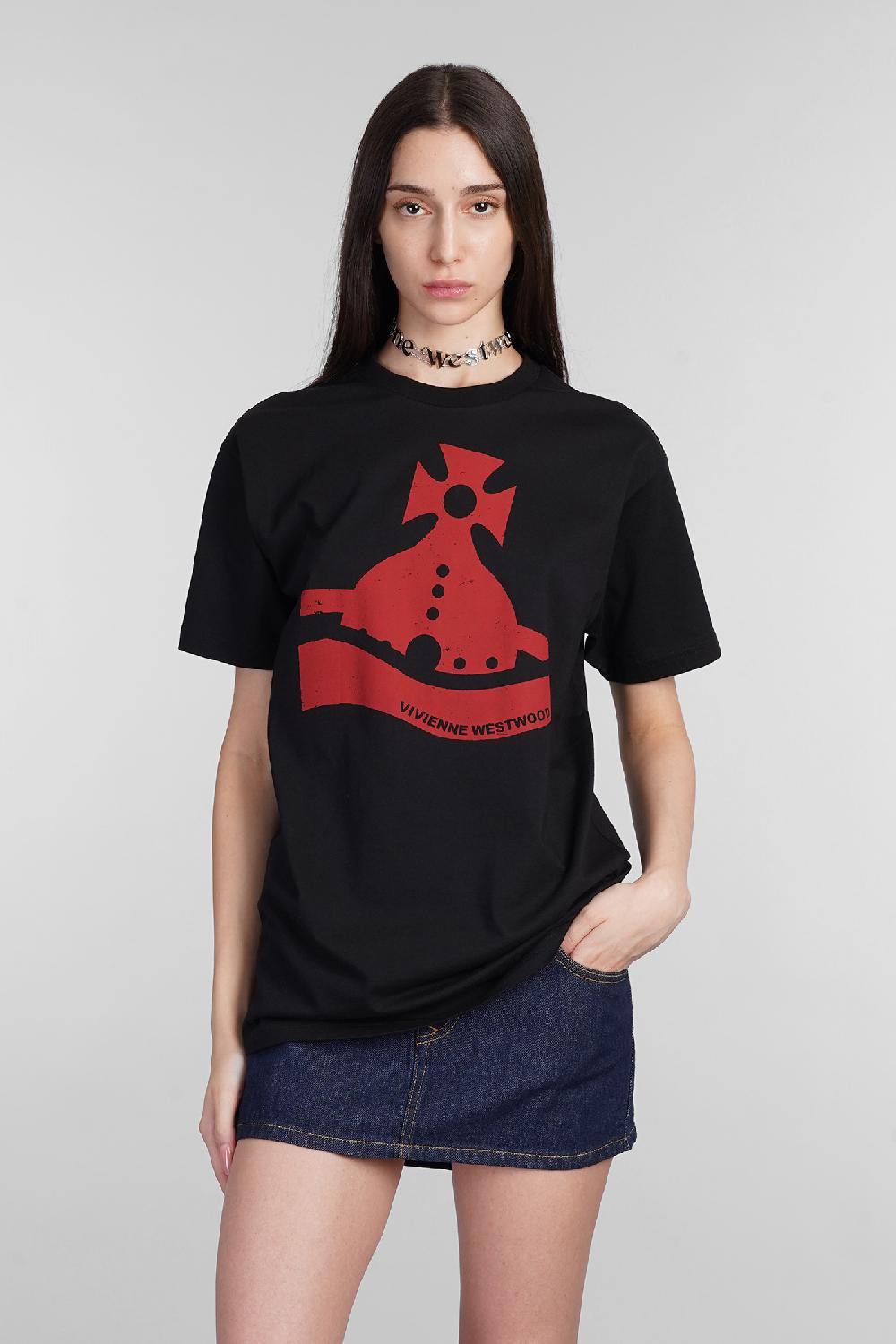 Deliberti Vivienne Westwood T-shirt sunken orb in cotone nero cod. 404430 - Deliberti The Luxury Shopping