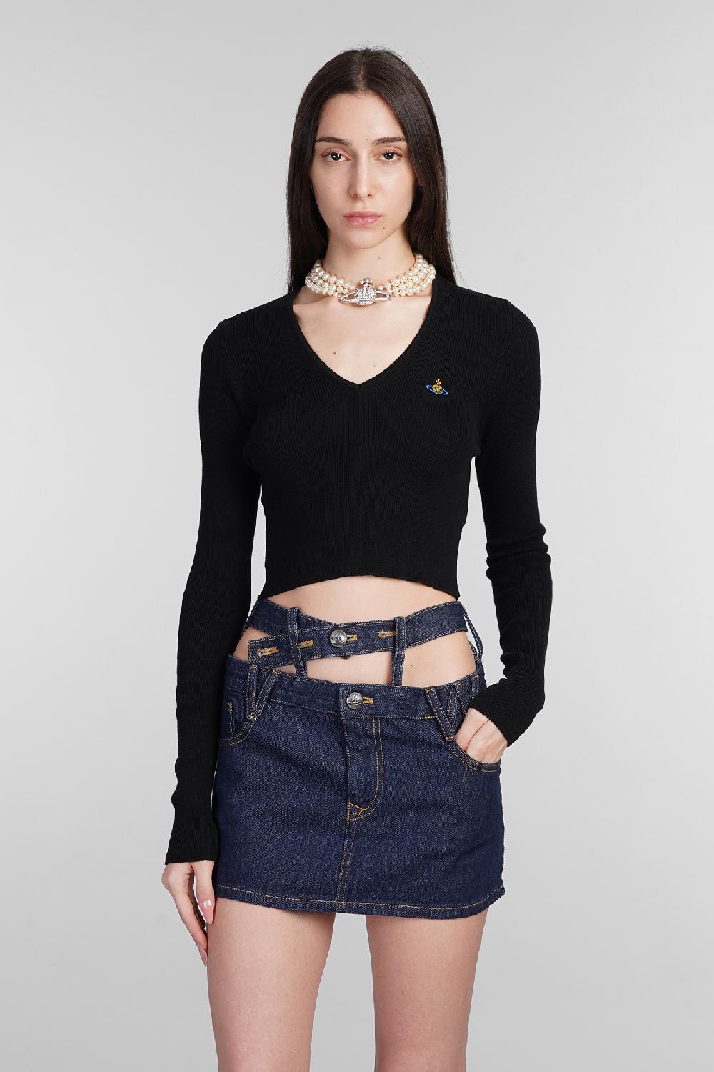 Deliberti Vivienne Westwood Topwear bea in cotone nero cod. 404456 - Deliberti The Luxury Shopping