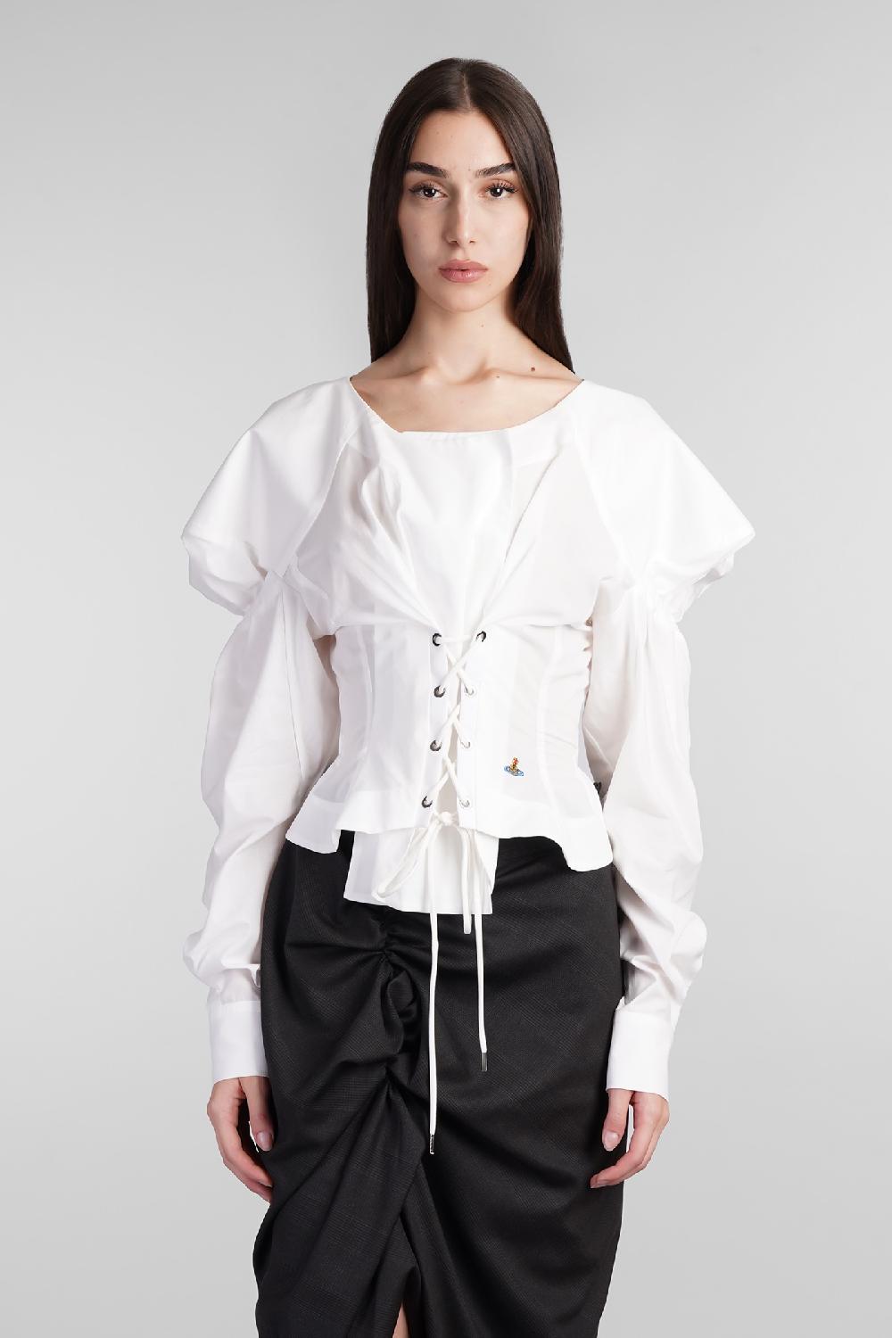 Deliberti Vivienne Westwood Topwear kate in cotone bianco cod. 409385 - Deliberti The Luxury Shopping
