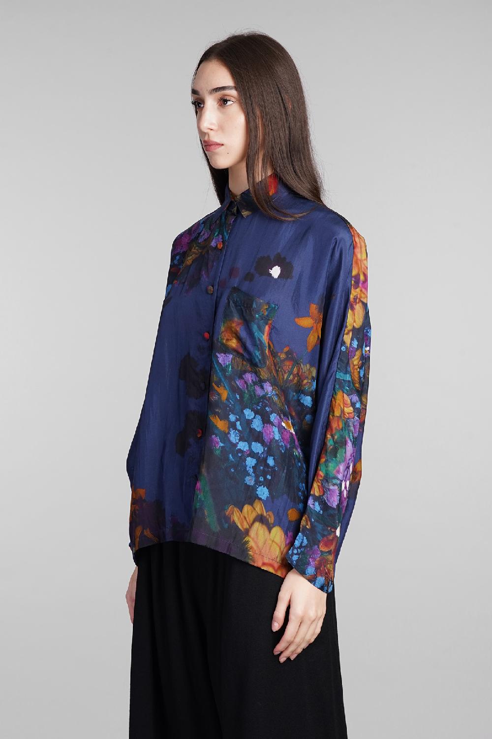 Deliberti YAVI Camicia In Seta Blu Cod. 409335 - Deliberti The Luxury Shopping