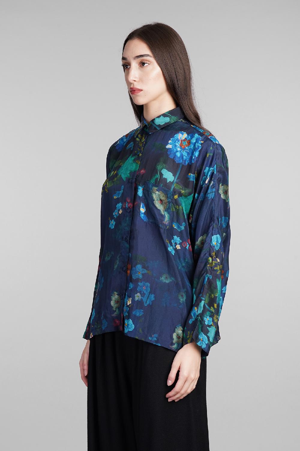 Deliberti YAVI Camicia In Seta Blu Cod. 409337 - Deliberti The Luxury Shopping