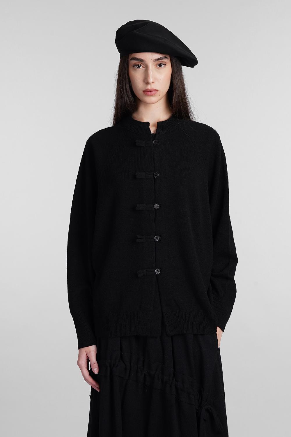Deliberti Ys Yohji Yamamoto Cardigan in lana nera cod. 408170 - Deliberti The Luxury Shopping