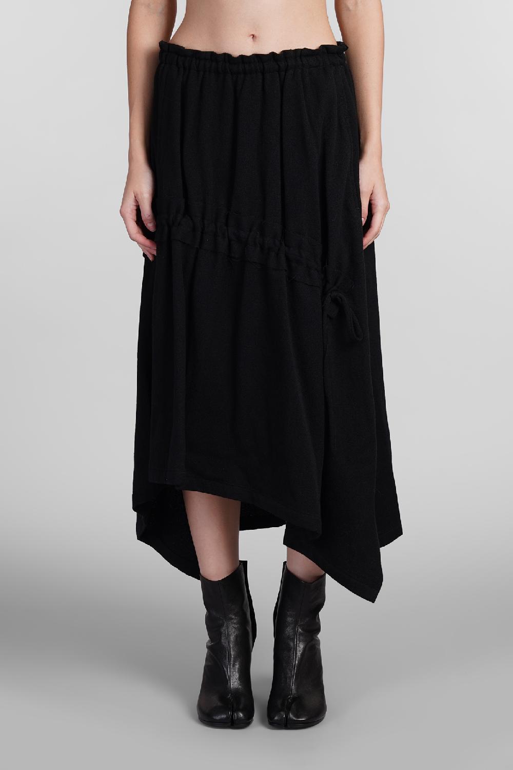 Deliberti Ys Yohji Yamamoto Gonna in lana nera cod. 408171 - Deliberti The Luxury Shopping