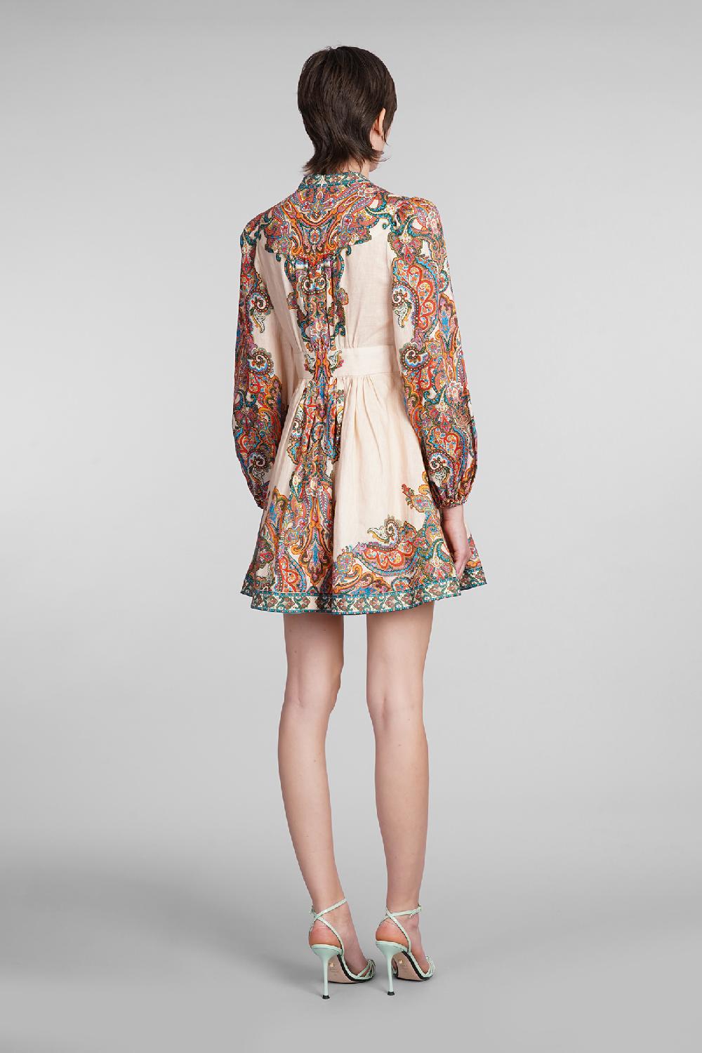 Deliberti Zimmermann Abito In Lino Rosa Cod. 401168 - Deliberti The Luxury Shopping