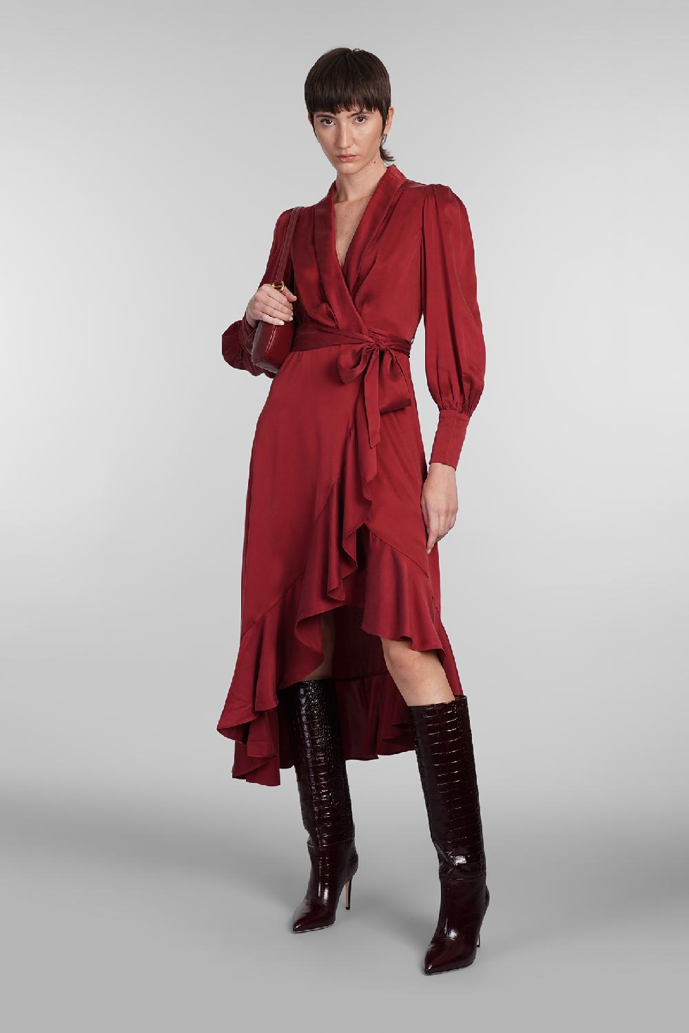 Deliberti Zimmermann Abito In Seta Bordeaux Cod. 407188 - Deliberti The Luxury Shopping