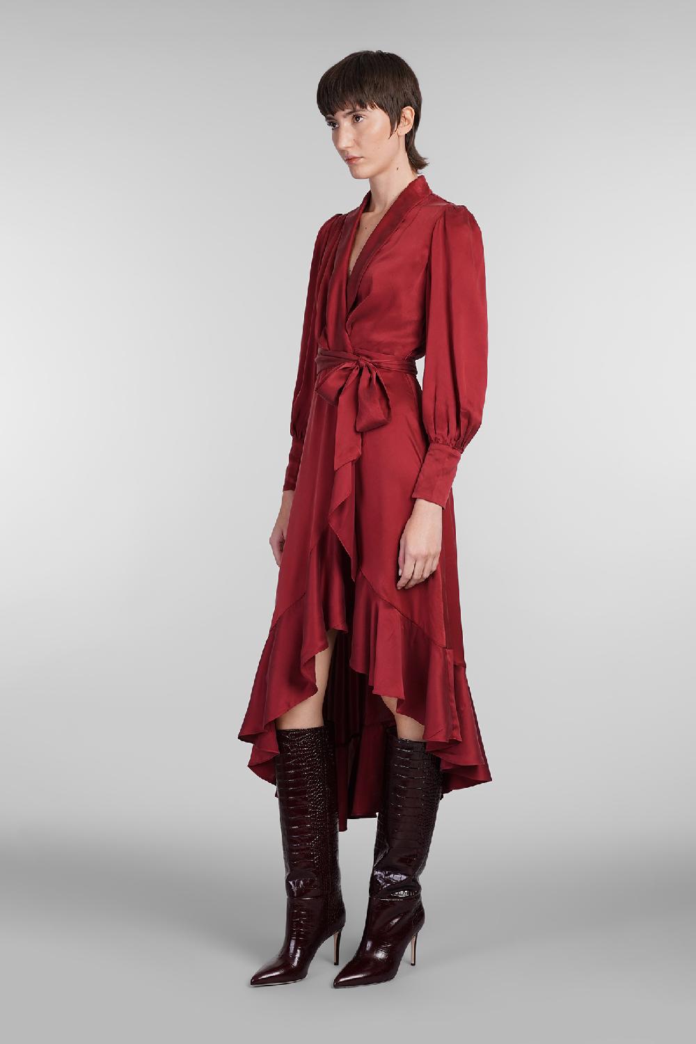 Deliberti Zimmermann Abito In Seta Bordeaux Cod. 407188 - Deliberti The Luxury Shopping