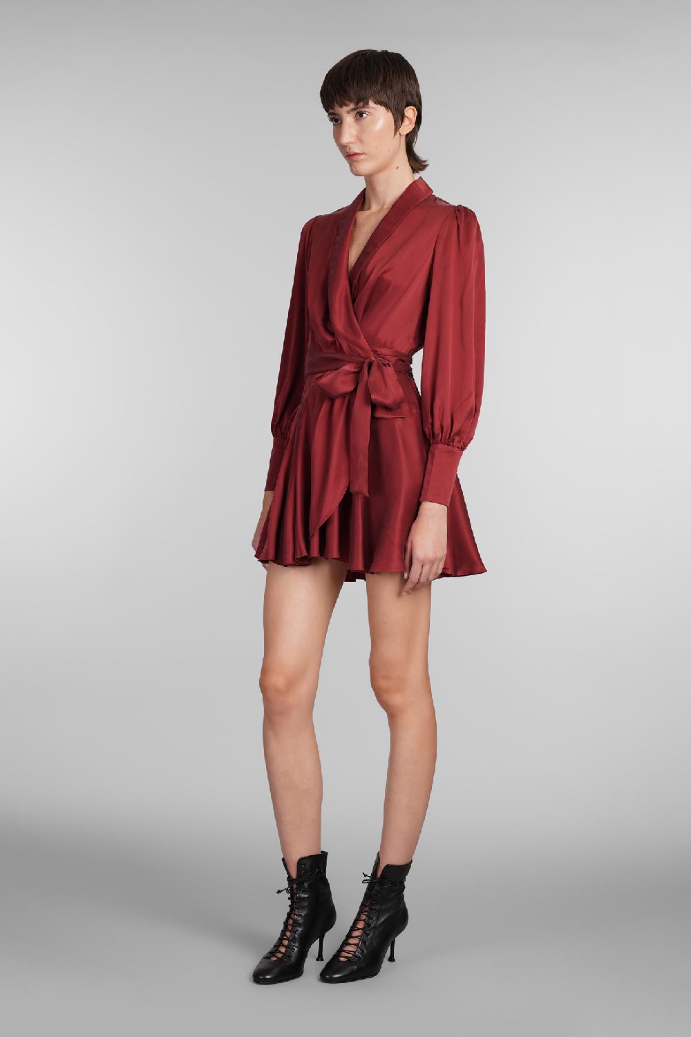 Deliberti Zimmermann Abito In Seta Bordeaux Cod. 407190 - Deliberti The Luxury Shopping