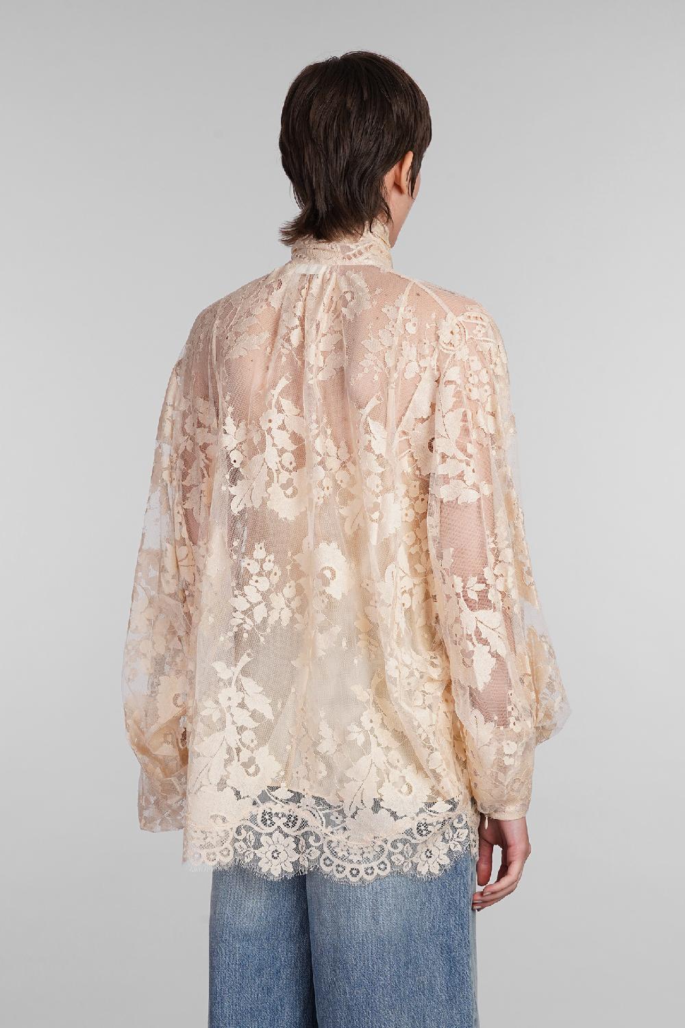 Deliberti Zimmermann Blusa In Cotone Beige Cod. 407165 - Deliberti The Luxury Shopping