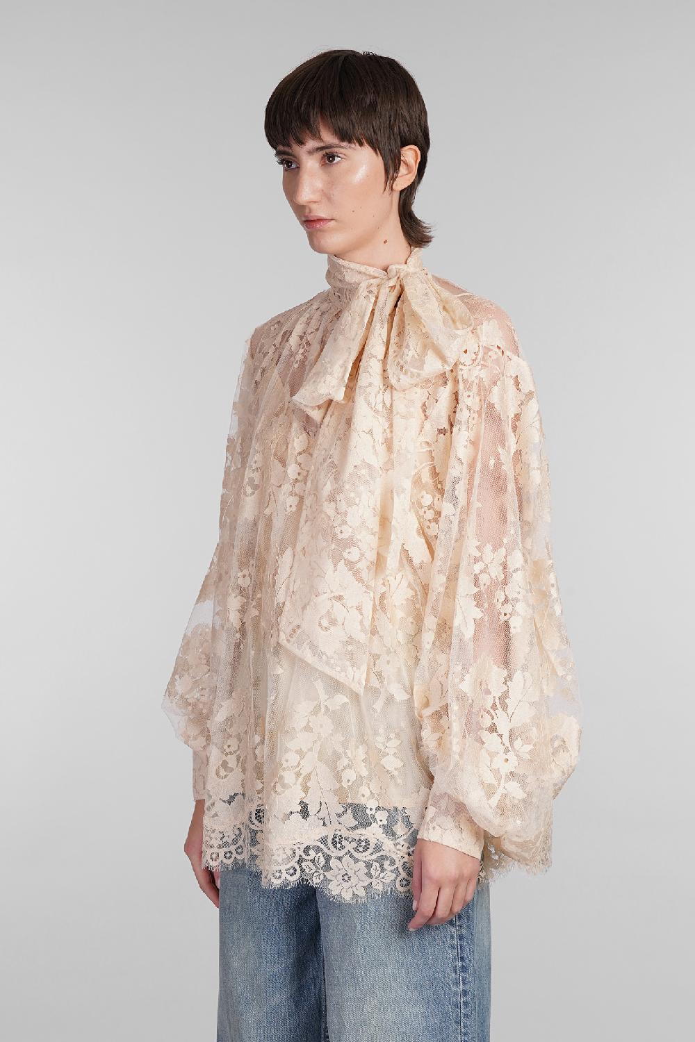 Deliberti Zimmermann Blusa In Cotone Beige Cod. 407165 - Deliberti The Luxury Shopping