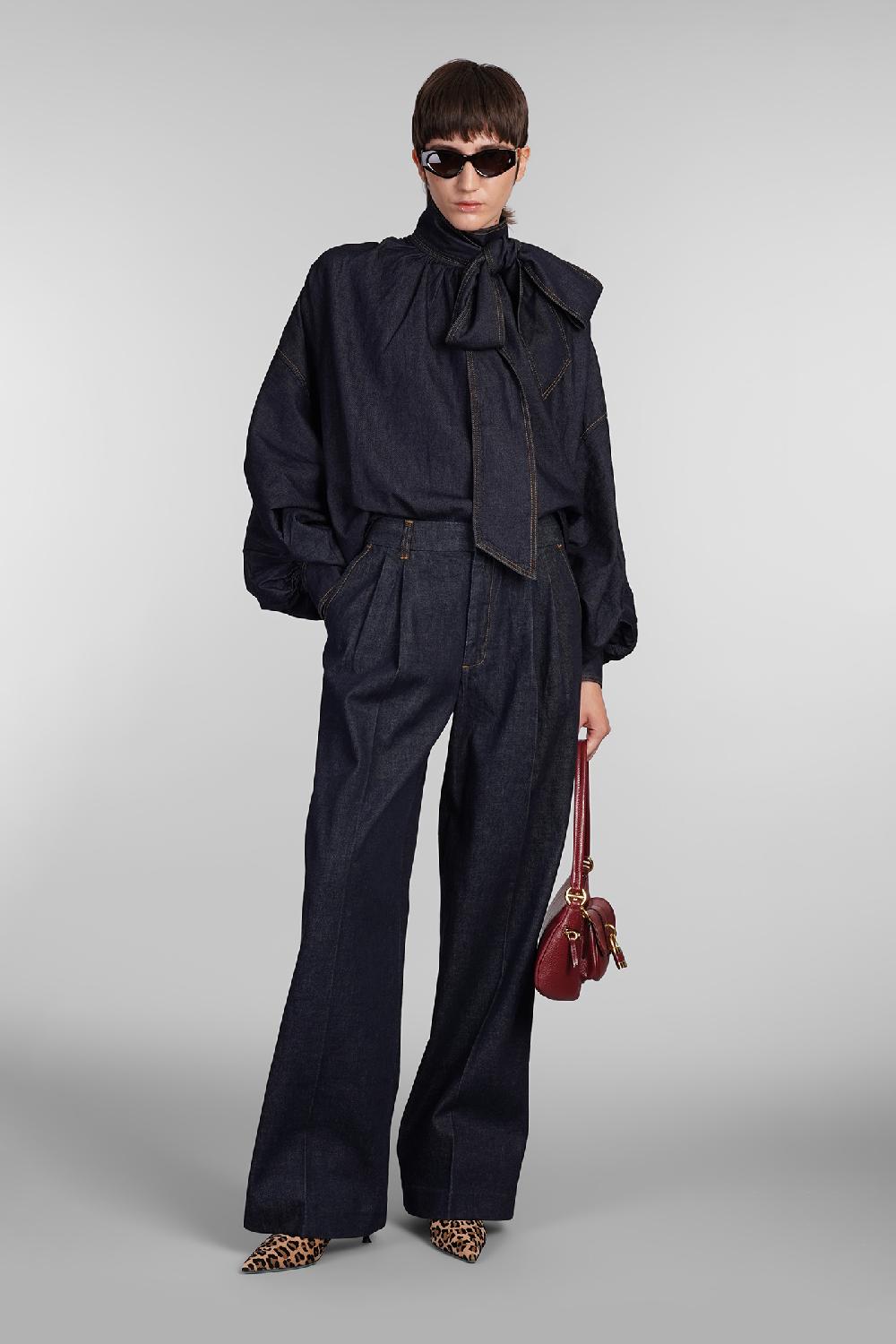 Deliberti Zimmermann Blusa In Cotone Blu Cod. 407170 - Deliberti The Luxury Shopping