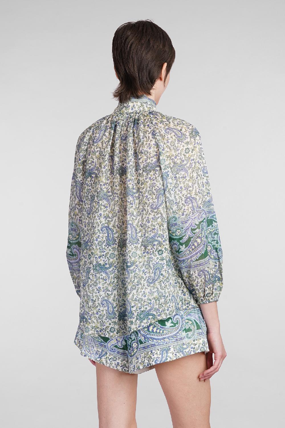 Deliberti Zimmermann Blusa In Ramie Verde Cod. 401609 - Deliberti The Luxury Shopping