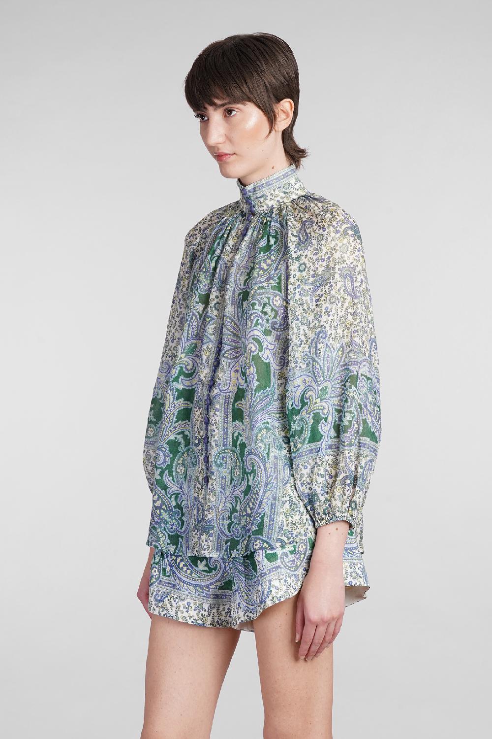 Deliberti Zimmermann Blusa In Ramie Verde Cod. 401609 - Deliberti The Luxury Shopping