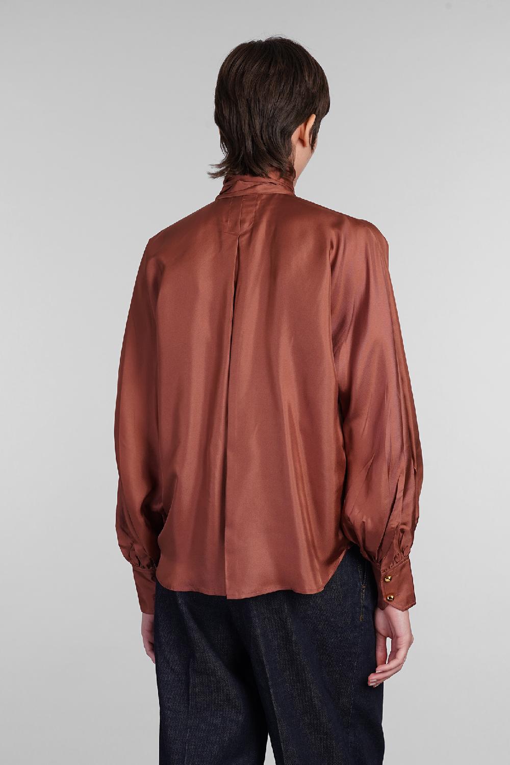 Deliberti Zimmermann Blusa In Seta Marrone Cod. 407181 - Deliberti The Luxury Shopping