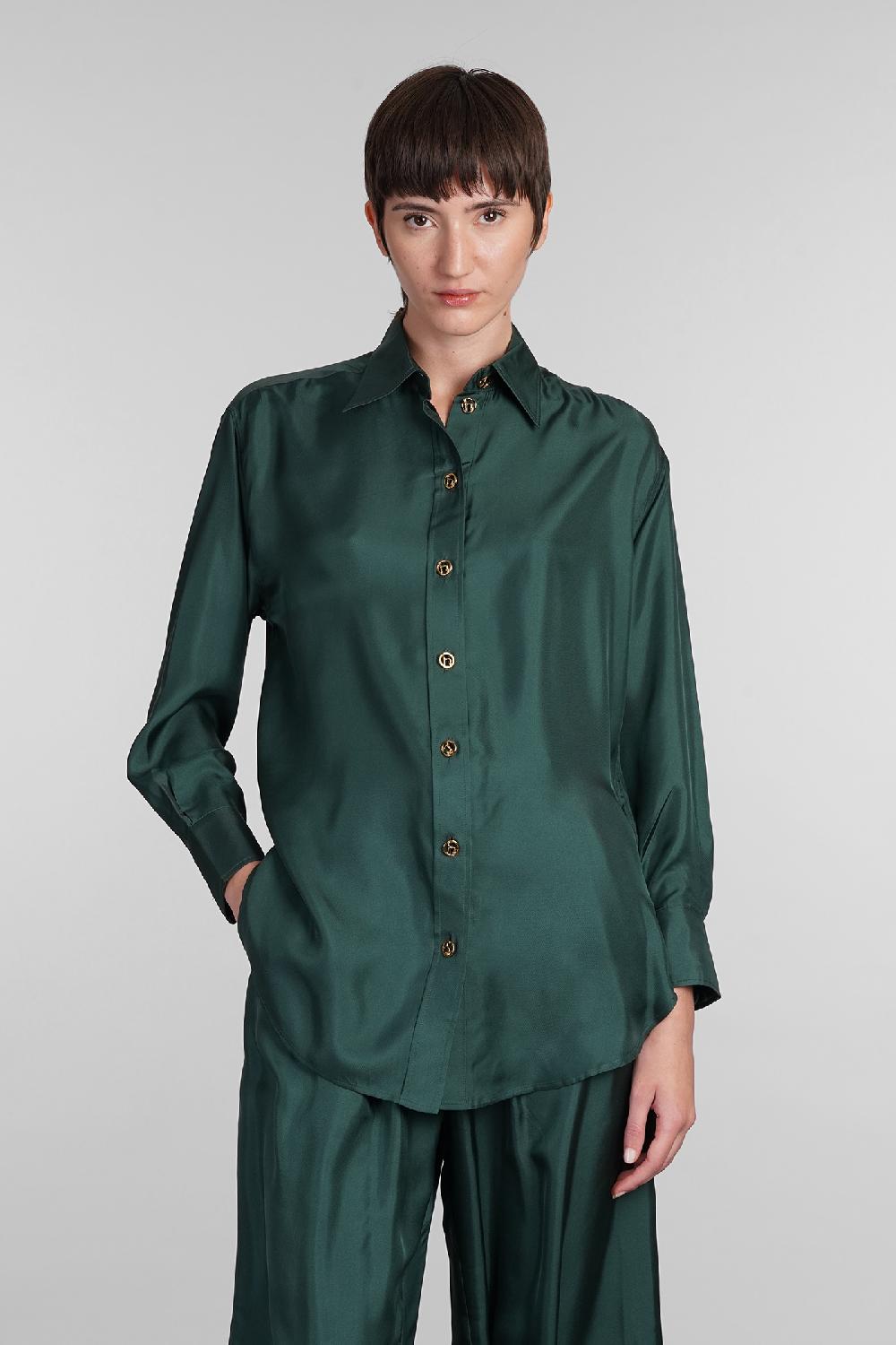 Deliberti Zimmermann Camicia in seta verde cod. 407162 - Deliberti The Luxury Shopping