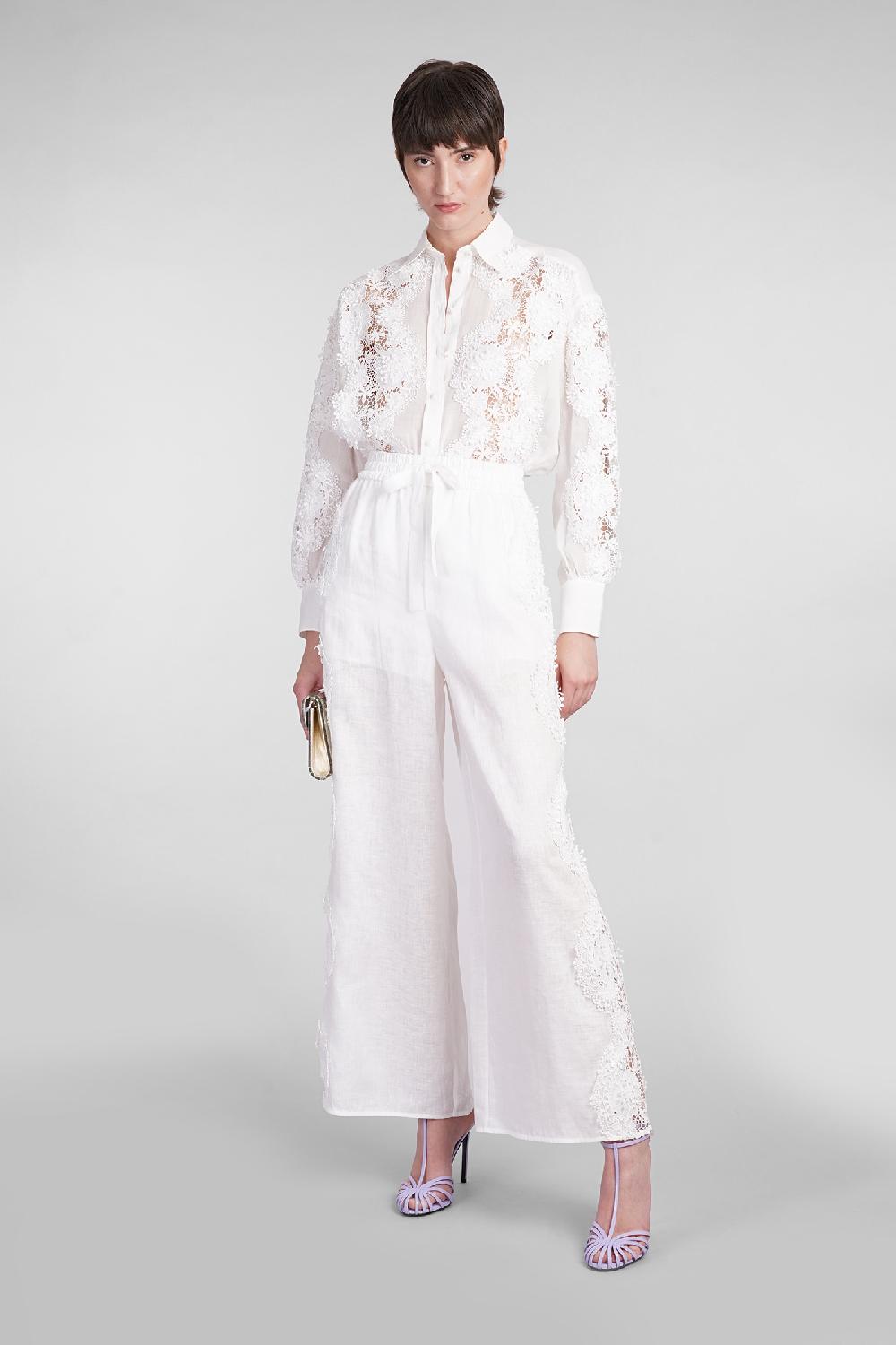 Deliberti Zimmermann Pantalone In Lino Bianco Cod. 401613 - Deliberti The Luxury Shopping