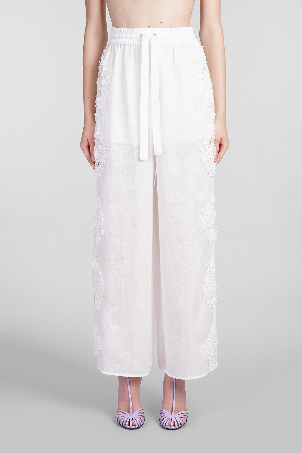 Deliberti Zimmermann Pantalone in lino bianco cod. 401613 - Deliberti The Luxury Shopping
