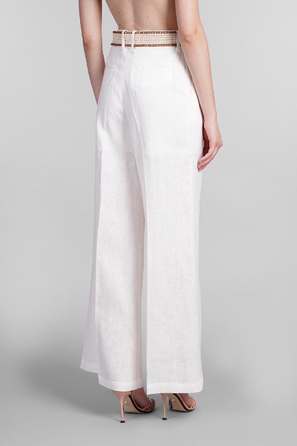 Deliberti Zimmermann Pantalone In Lino Bianco Cod. 401774 - Deliberti The Luxury Shopping