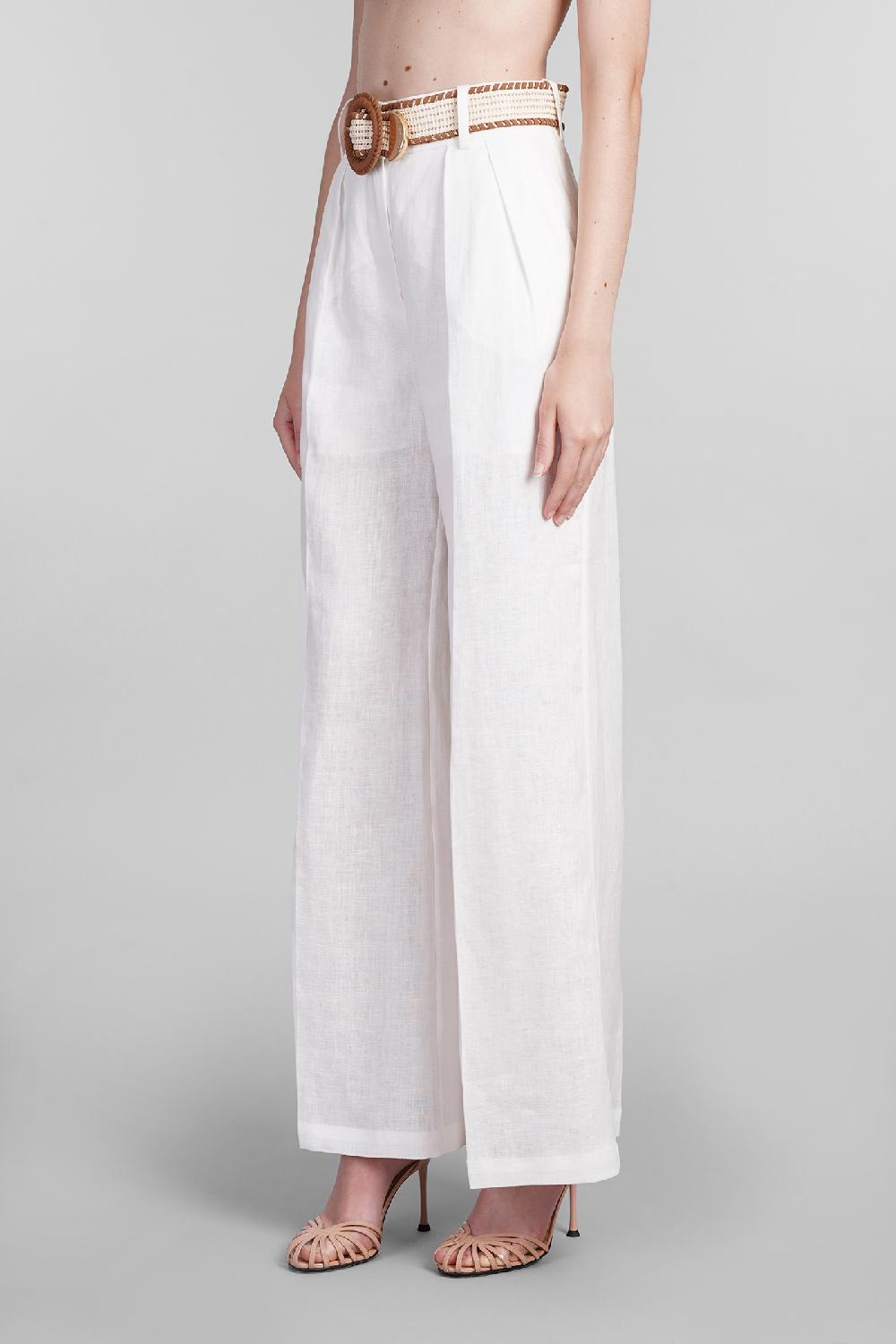 Deliberti Zimmermann Pantalone In Lino Bianco Cod. 401774 - Deliberti The Luxury Shopping