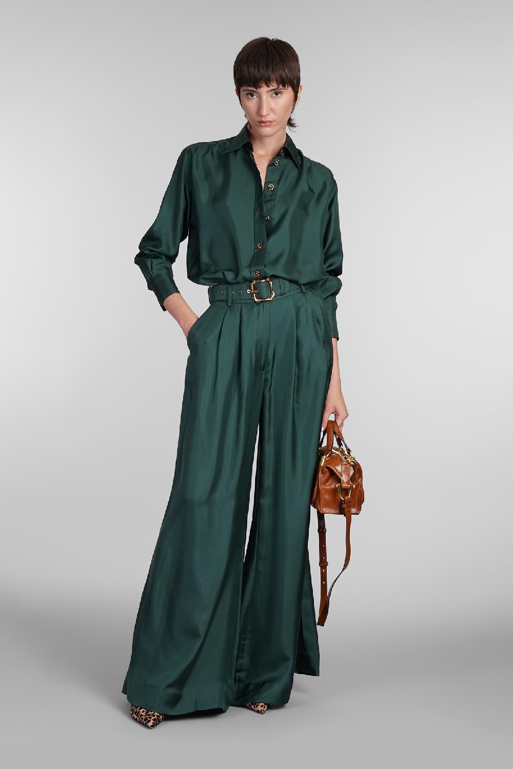 Deliberti Zimmermann Pantalone In Seta Verde Cod. 407163 - Deliberti The Luxury Shopping