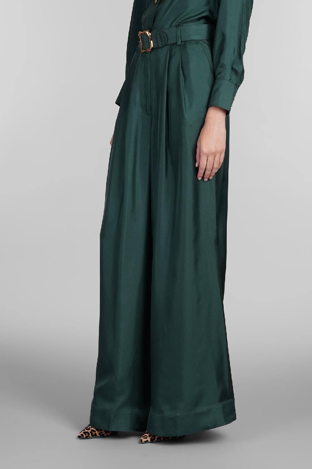 Deliberti Zimmermann Pantalone In Seta Verde Cod. 407163 - Deliberti The Luxury Shopping