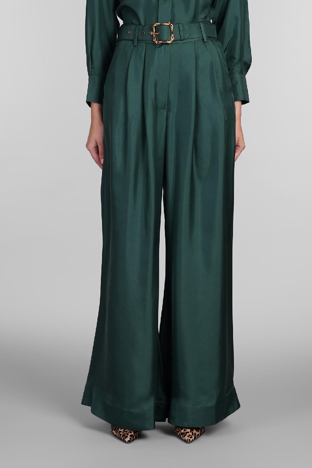Deliberti Zimmermann Pantalone in seta verde cod. 407163 - Deliberti The Luxury Shopping
