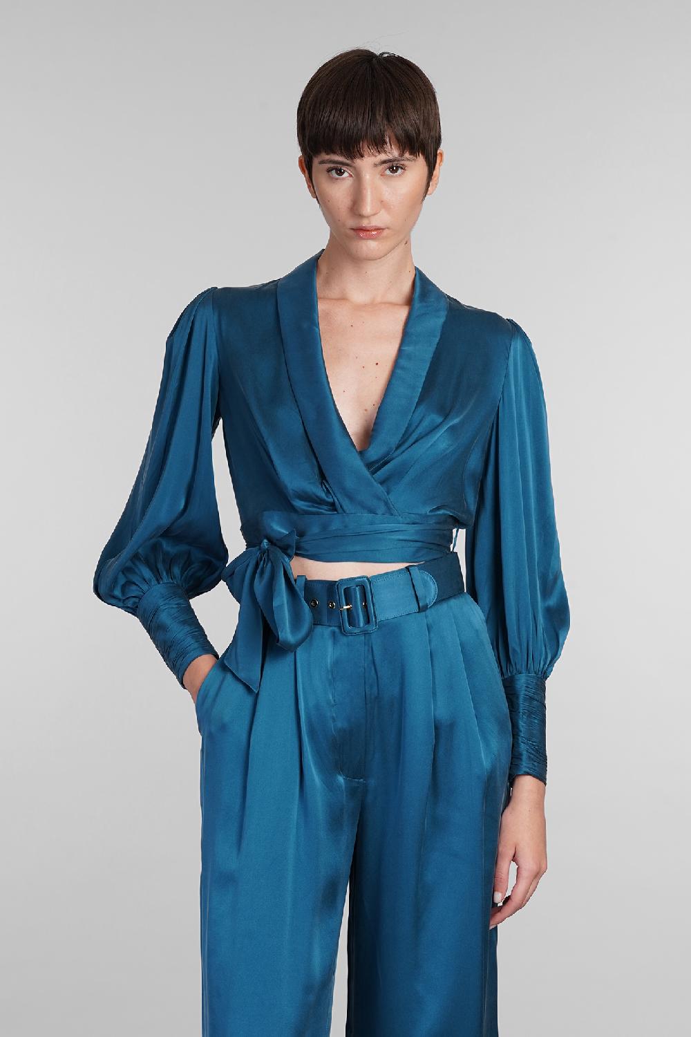 Deliberti Zimmermann Topwear in seta blu cod. 407187 - Deliberti The Luxury Shopping