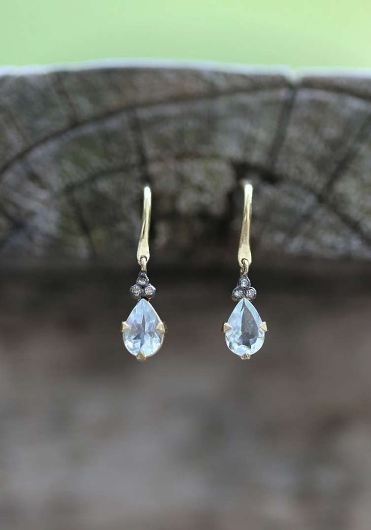 Rose & Lini 5 OCTOBRE “CELIA” AQUAMARINE & DIAMONDS EARRINGS