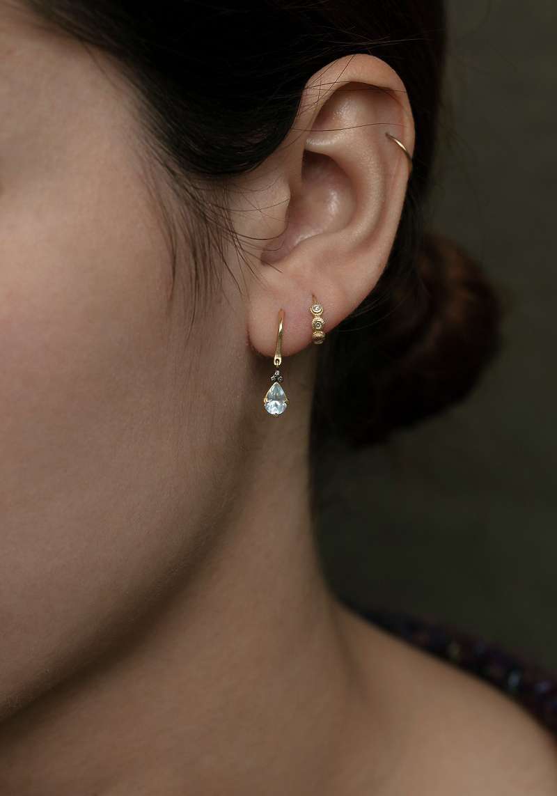 Rose & Lini 5 OCTOBRE “CELIA” AQUAMARINE & DIAMONDS EARRINGS
