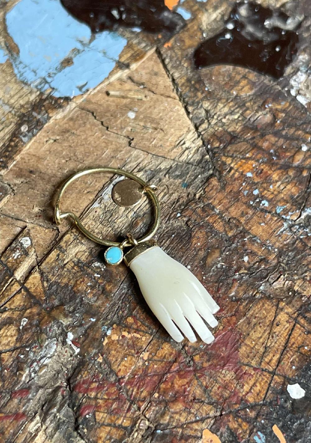 Rose & Lini 5 OCTOBRE “HEYDIE” GOLD & TURQUOISE SINGLE EARRING